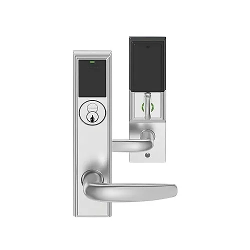 Schlage LEBMD-GRW-J-06-626-B-RH-10-072 Mobile Enabled Wireless Mortise Lock with Deadbolt, Right Handed, Greenwich Style, 1-3/16" Lip Length, Satin Chrome