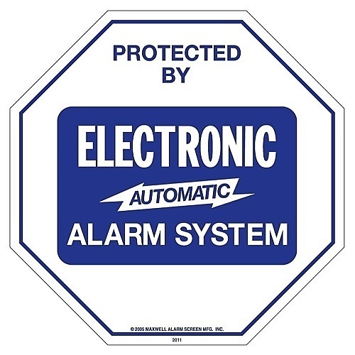 Maxwell GS-102-DI 11.25" 11.25" Octagon Security Sign with 2-Mounting Holes, Blue