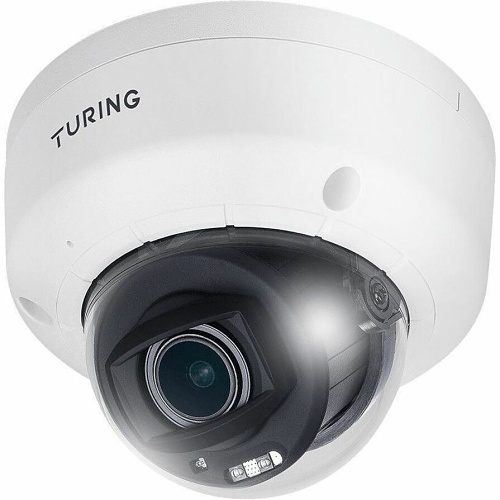 Turing Video EVC5ZD256-1Y 5MP EDGE+ Cloud Dome Camera with TV-CORE1Y VSaaS Core License, 256Gb Onboard Storage, 2.7-13.5mm Lens, NDAA/TAA Compliant, White