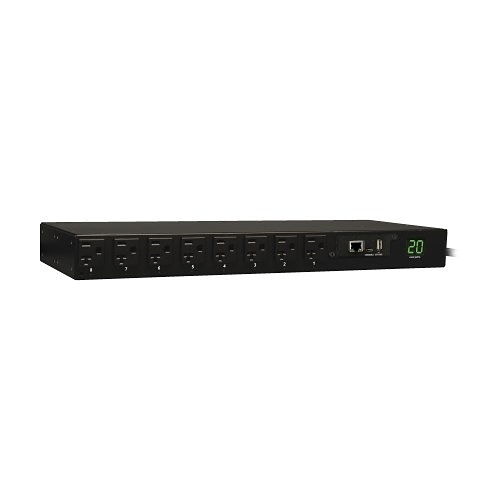 Eaton Tripp Lite PDUMH20NET Single-Phase Switched PDU, LX Interface, 120V Outlets, 12' (3.66 m) Cord, 1U Rack-Mount, 1.9KW