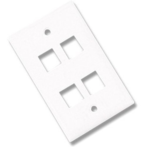 Primex 125-0956-WT Wall Plate, Single -Gang, 4-port, White