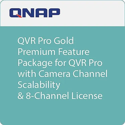 QNAP LIC-SW-QVRPRO-GOLD Premium Feature Package for QVR Pro with Camera Channel Scalability 8-Channel License Included
