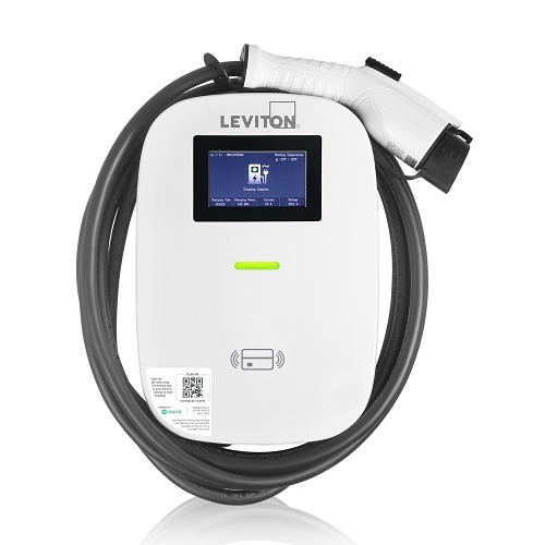 Leviton EV48S 48A Electric Vehicle Charging Station with Wi-Fi and LCD Screen