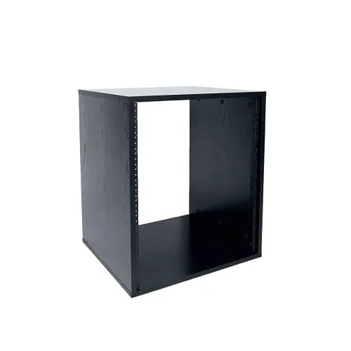 Lowell LLR-1218-B  Woodgrain Laminate AV Rack, 12U, 18" Deep, Black