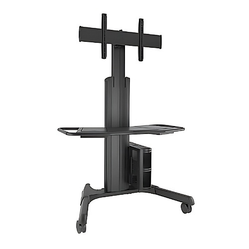 Chief LPAUB Fusion Large Height Adjustable Mobile AV Cart for Displays 42-86", Black