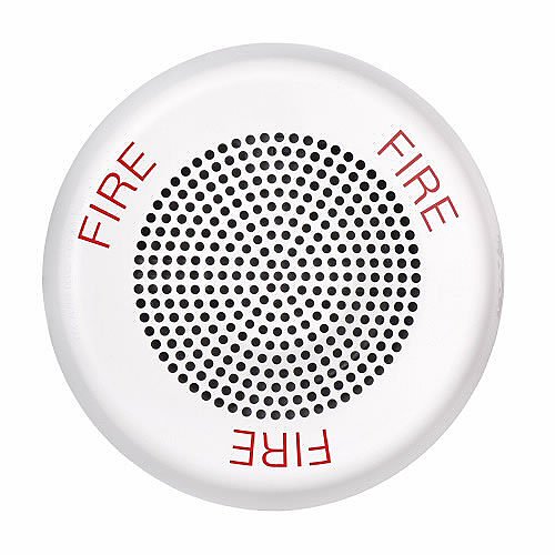 Eaton ELSPKWC Wheelock Eluxa LED High Fidelity Speaker, Ceiling, FIRE Lettering, 24VDC, White