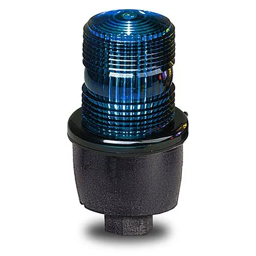 Federal Signal LP3P-012-048B LP3 Series StreamLine Low Profile Strobe Light, 12/48VAC, Pipe Mount, Blue