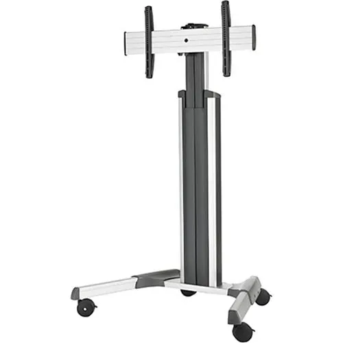 Chief LPAUS Fusion Large Manual Height Adjustable Mobile AV Cart, 50, 70"H (1270, 1770 mm), Silver