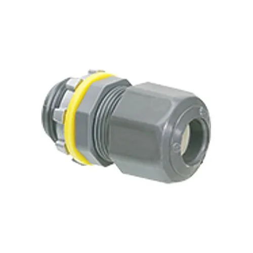 Arlington LPCG753W Low-Profile Strain Relief Non-Metallic Cord Connector, 3/4" Trade Size, White