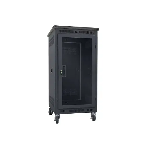 Lowell LPR-2122PGT LPR Series 21U Portable AV Rack with Plexiglass Door, Laminate Top, 22" Deep