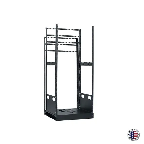 Lowell LPTR4-2419 Pull and Turn AV Rack, 24U, 4-Support Rails