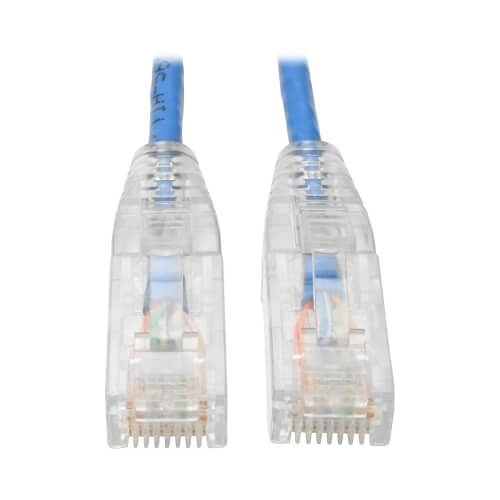 Eaton Tripp Lite N201-S10-BL CAT6 Gigabit Snagless Slim UTP Ethernet Cable RJ45 M/M, PoE, 10' (3.05m), Blue