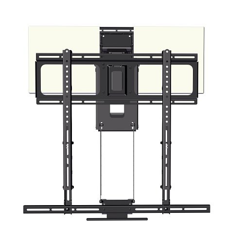 MantelMount MM720 Pro Series Pull Down TV Mount, 80-Degrees Extended Swivel with Included Adapter, 9-Degrees Tilt, Black Matte