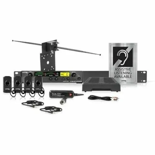 Listen Technologies LS-55 17-Piece iDSP Prime Level III Stationary RF System, 72 MHz, Dante