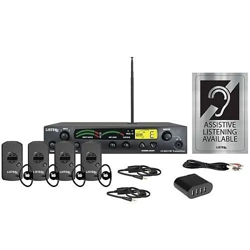 Listen Technologies LS-56-072 iDSP 72 MHz Advanced Level Stationary RF System, Inlcuding LT-800-072 Transmitter and (4) LR-5200-072 Advanced iDSP Receivers