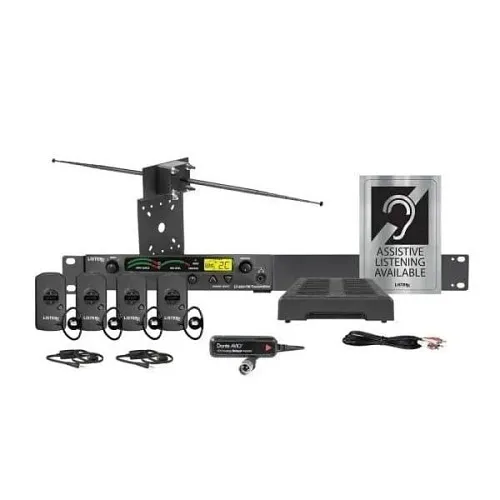 Listen Technologies LS-58-216-D Listen iDSP Advanced Level III Stationary RF System, 216 MHz, Dante