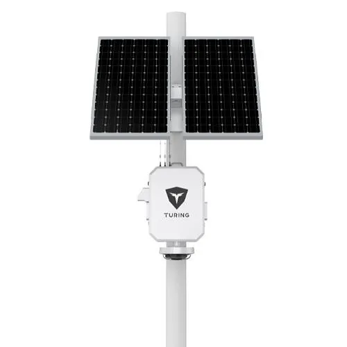 Turing Video LS-KG2-B4A-3Y SolarShield Outdoor Axis Base Solar-Powered System for Multi-Sensor, Includes (1) NEMA3R Enclosure, (3) 26AH Lithium Batteries, (2) Solar Panels, (4) TV-ACAI3Y