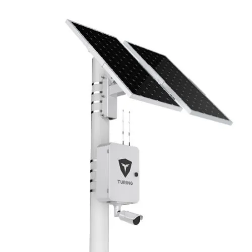 Turing Video LS-KG2-ONEMLP-3Y SolarShield Outdoor Solar-Powered System, Includes (1) 5MP EDGE+ LPC Cameras, (1) 3-Year Core AI Licenses, (1)3-Year Video-Based LPR Licenses