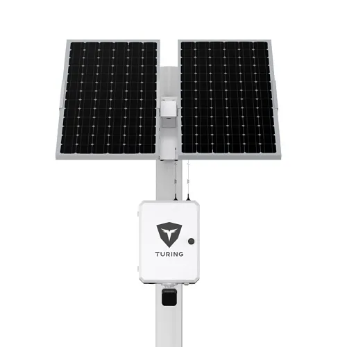 Turing Video LS-KG2-ONEMX-3Y SolarShield Outdoor Solar-Powered System, Includes (1) 5MP EDGE+ Bullet Cameras and (1) 3-Year Core AI Licenses
