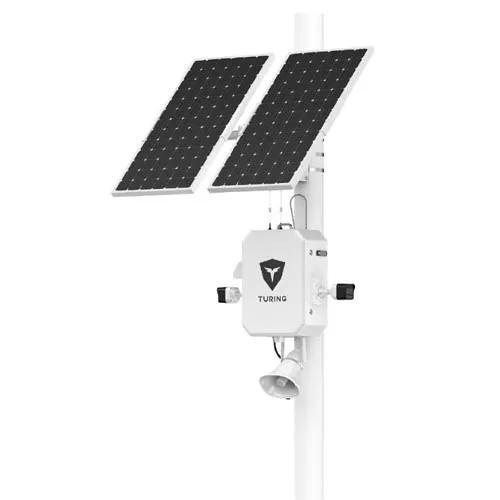 Turing Video LS-KG2-STD-3Y-5G SolarShield Outdoor Solar-Powered System with 5G connection, Includes (2) 5MP EDGE  Bullet Cameras and (2) 3-Year Core AI Licenses