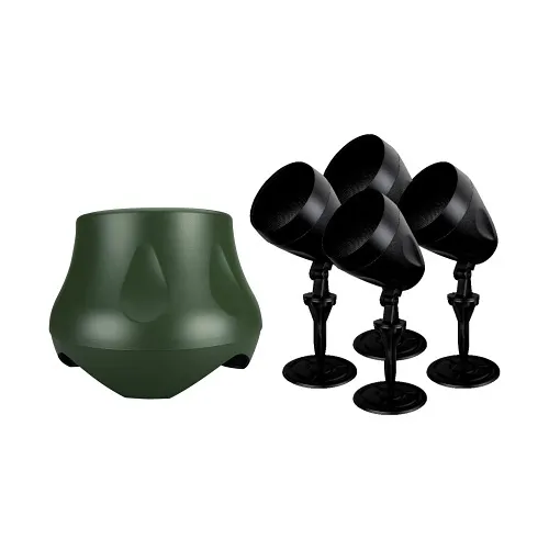 Beale Street LSGKIT-BSC Landscape Kit Includes (4) WP4V-BSC 4" On-Wall Pendant Speakers, (4) WPV-LAND Mounting Kits, and LS10-BSC 10" Subwoofer, Green