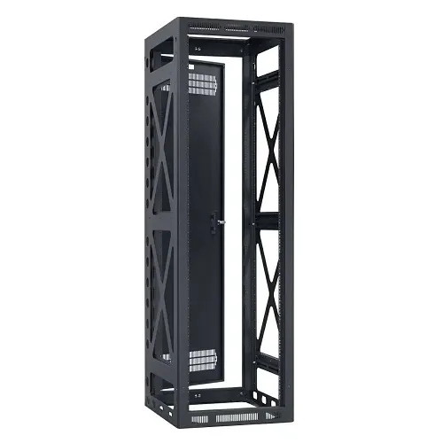 Lowell LSGR-4032 40U x 32"D Seismic Rated Gangable AV Rack with Rear Door