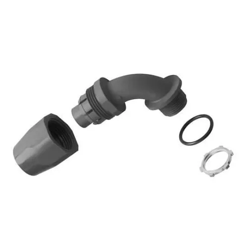 ABB LT20D-NEW 1/2" 90° Liquidtight Connector, Non-Metallic PVC with Nitrile O-Ring, Gray