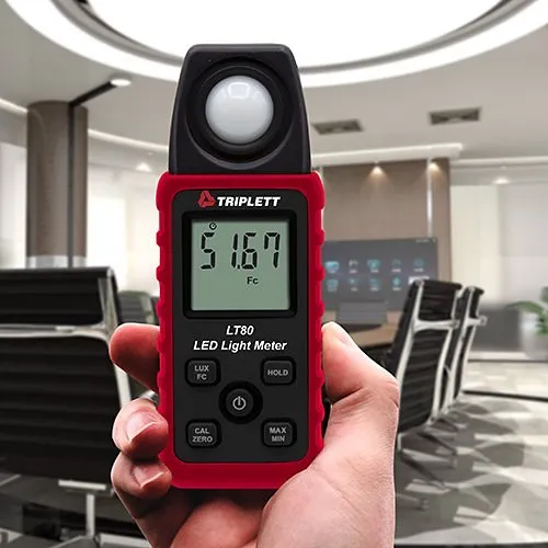 Triplett LT80 LED Light Meter : Measures Light Intensity 400K LUX, Verify OSHA Safety Requirements
