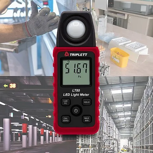 Triplett LT80 LED Light Meter : Measures Light Intensity 400K LUX, Verify OSHA Safety Requirements