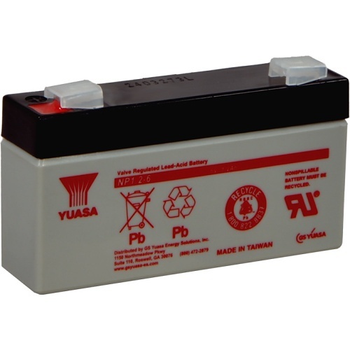 Yuasa NP126 6V, 1.2Ah Rechargeable SLA Battery, Terminals