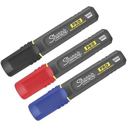 Sharpie 2018335 PRO Permanent Marker, Chisel Tip, Assorted, 3-Pack