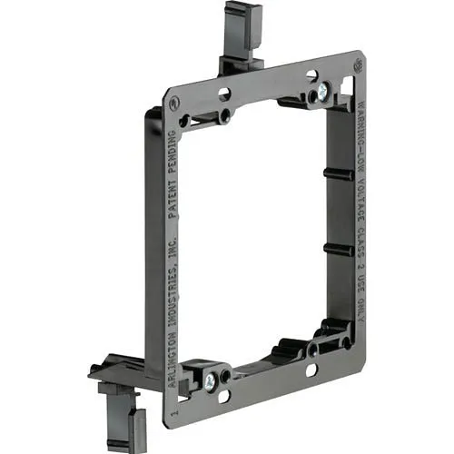 Arlington LV2 Low Voltage Mounting Bracket, Existing Construction Use, Plastic, 2-Gang, Black