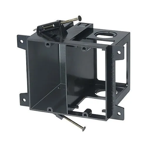 Arlington LVD2 Power and Low Voltage Box for New Construction, 2-Gang, Plastic, Black, 5-pack (LVD205)