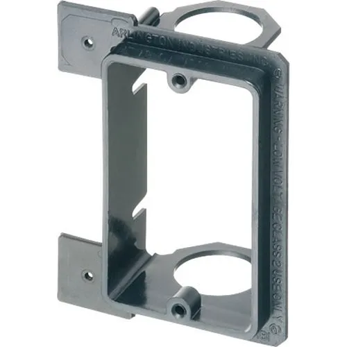 Arlington LVMB1 Non-Metallic Low Voltage Mounting Bracket for New Construction, Single Gang, Black