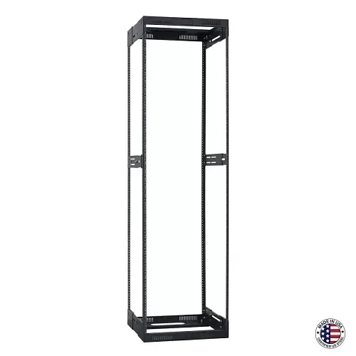 Lowell LVR38-1421 LVR Series Variable Depth AV Rack with 2 Side Brackets, 70.34H x 19.21"W, 400 lbs, 38U RMS