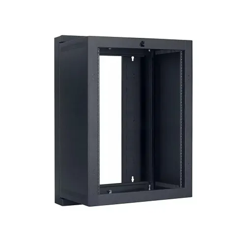 Lowell LWSR-1622 LWSR Series 16U Swing-Open Wall Mount AV Rack, 22" Deep, Black