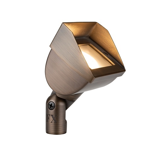 FX Luminaire CW51-ECO20WFL-AB Wall Wash Cora Collection Series CW-51 Wall Wash, 6.0VA, 2700K, 30° LED MR-16 Lamp, Antique Bronze