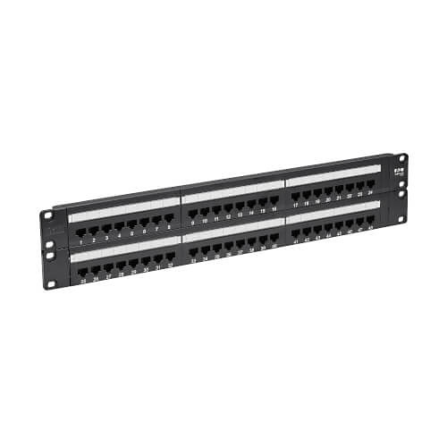 Tripp Lite N252-048 48-Port CAT6 Patch Panel, UTP, 110 Punch Down, RJ45, 2U
