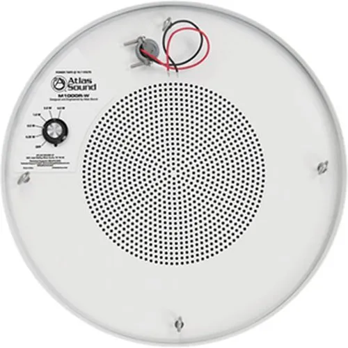 AtlasIED M1000R-W 8" Dual-Cone Sound Masking Speaker with 4W 70V Transformer and Enclosure, White and Round