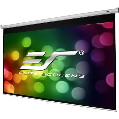 Elite Screens M100H Manual Series 100" Pull-Down Projection Screen for Wall or Ceiling, MaxWhite 2, 16:9
