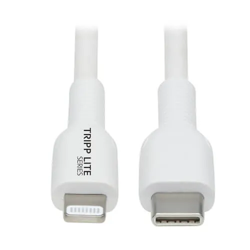 Eaton Tripp Lite M102-02M-WH USB-C to Lightning Sync Charge Cable (M/M), MFi Certified, 6.6', White