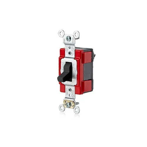 Leviton M1223-E Lev-Lok Toggle Switch, 20A, 120/277V, 3-Way, Black