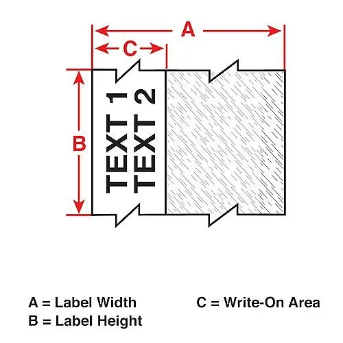 Brady M21-1000-427 Self-Laminating Vinyl Wrap Around Labels with Ribbon for M210, M211, BMP21-PLUS Printers, 1" W x 14' L, Black on White, Clear