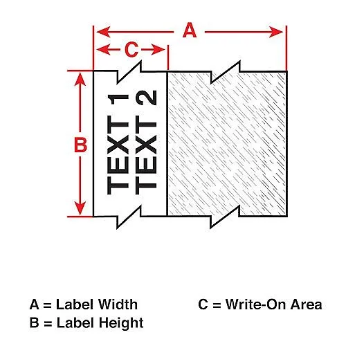 Brady M21-1500-427 Self-Laminating Vinyl Wrap Around Labels with Ribbon for M210, M211, BMP21-PLUS Printers - 1.5" W x 14' L, Black on White, Clear