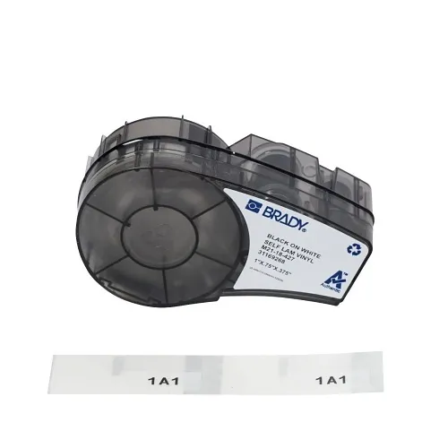 Brady ID M21-18-427 Self-Laminating Vinyl Wrap Around Labels with Ribbon, Pre-Sized, for M210 M211 Printers, 0.75" x 1"