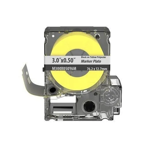 Panduit M300X050Y6M PXE Cassette, Marker Plate, Polyester, 3.0" W x .50" H, Yellow