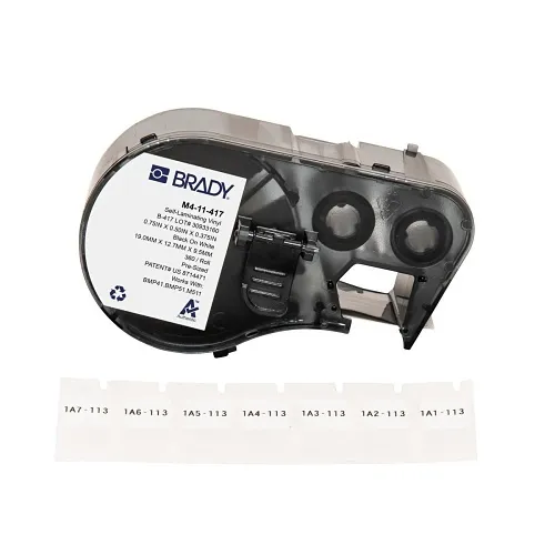 Brady ID M4-11-427 Self-Laminating Vinyl Wrap Around Labels with Ribbon