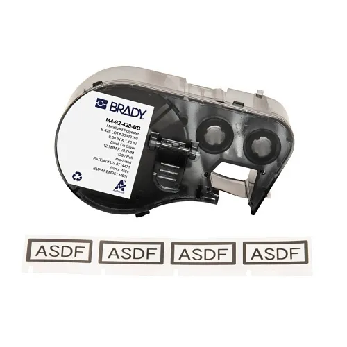 Brady ID M4-92-428-BB Metalized Solvent Resistant Polyester Labels with Ribbon for M4 M5 Printers, 1.13 x0.5", 239-Pack, Matte Gray