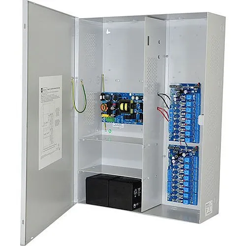 Altronix MAXIMAL7 Access Power Controller with Power Supply Charger, 16 Fused Relay Outputs, 24VDC at 9.4A, 115VAC, BC800 Enclosure