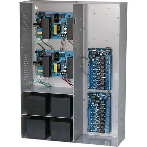 Altronix MAXIMAL77D Access Power Controller with Power Supply Chargers, 16 PTC Class Relay Outputs, Dual 24VDC P/S at 9.7A each, 115VAC, BC800 Enclosure